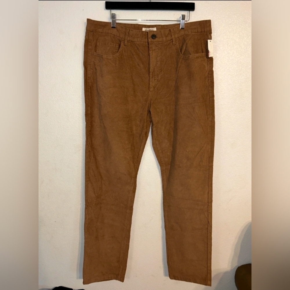 Goodthreads Mens Pants Chico Brown Corduroy Slim Fit New